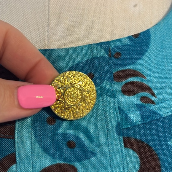 Elizabeth Howard linen abstract print sheath dress sleeveless round neck size 6 - Picture 4 of 12